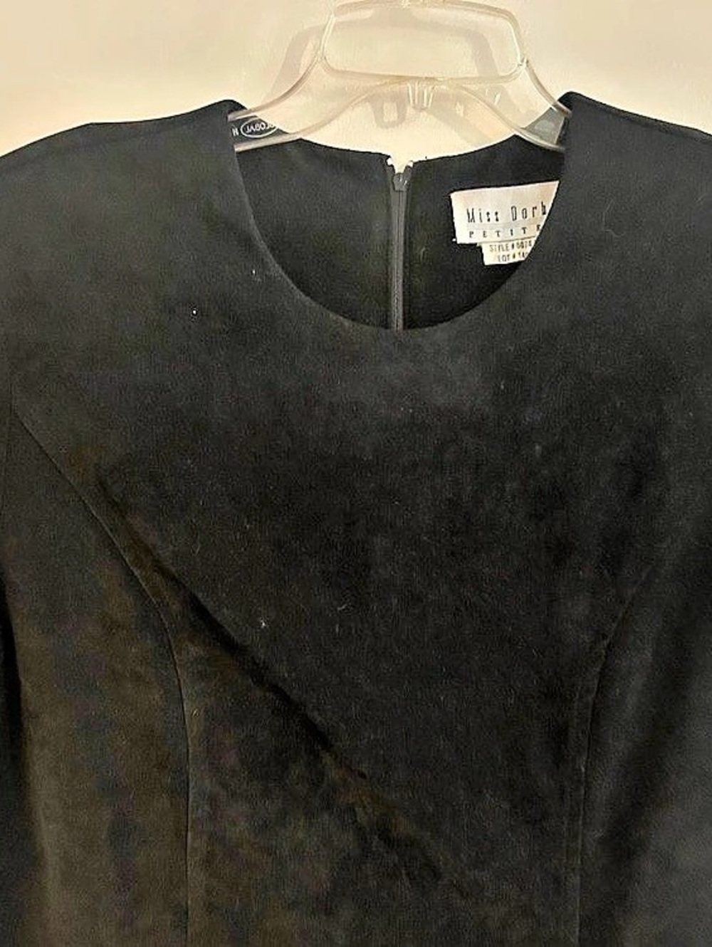 Miss Dorby Petites Black Faux Suede Dress Size 14 - Picture 2 of 6